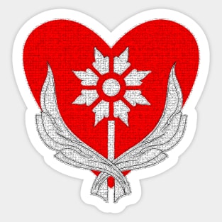 Flowers and love in the heart Sticker